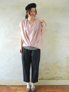 「and it_」｜「アイテム（ハンチング/ベレー帽）」を使った、fujii(and it_OFFICE)さん（レディース・162cm）の夏コーディネート