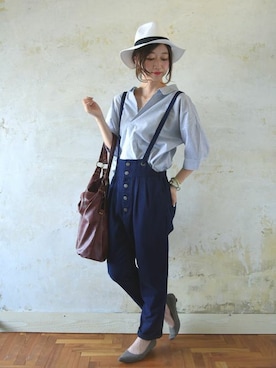 「スキッパーシャツ」｜fujii(and it_OFFICE)さん（レディース・162cm）の夏コーディネート