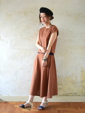 「and it_」｜「アイテム（ハンチング/ベレー帽）」を使った、fujii(and it_OFFICE)さん（レディース・162cm）の夏コーディネート