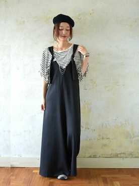 「and it_」｜「アイテム（ハンチング/ベレー帽）」を使った、fujii(and it_OFFICE)さん（レディース・162cm）の夏コーディネート