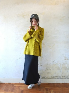 「and it_」｜「アイテム（帽子）」を使った、fujii(and it_OFFICE)さん（レディース・162cm）の秋コーディネート