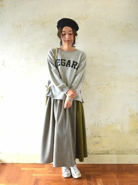 「and it_」｜「アイテム（スウェット）」を使った、fujii(and it_OFFICE)さん（レディース・162cm）の秋コーディネート
