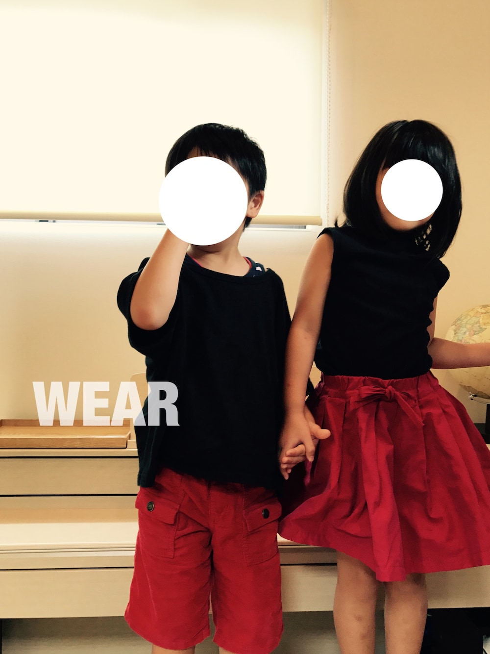 「kids、兄弟コーデ、グローバルワーク(GLOBAL WORK)、マーキーズ(MARKEY'S)」｜「MARKEY'Sのアイテム（Tシャツ/カットソー、ブラック系）」を使った、cotton＊さん（キッズ・110cm）の夏コーディネートの1枚目の写真