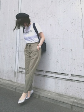「アイテム（バックパック/リュック、ブルー系）」を使った、na.さん（レディース・161cm）の夏コーディネート