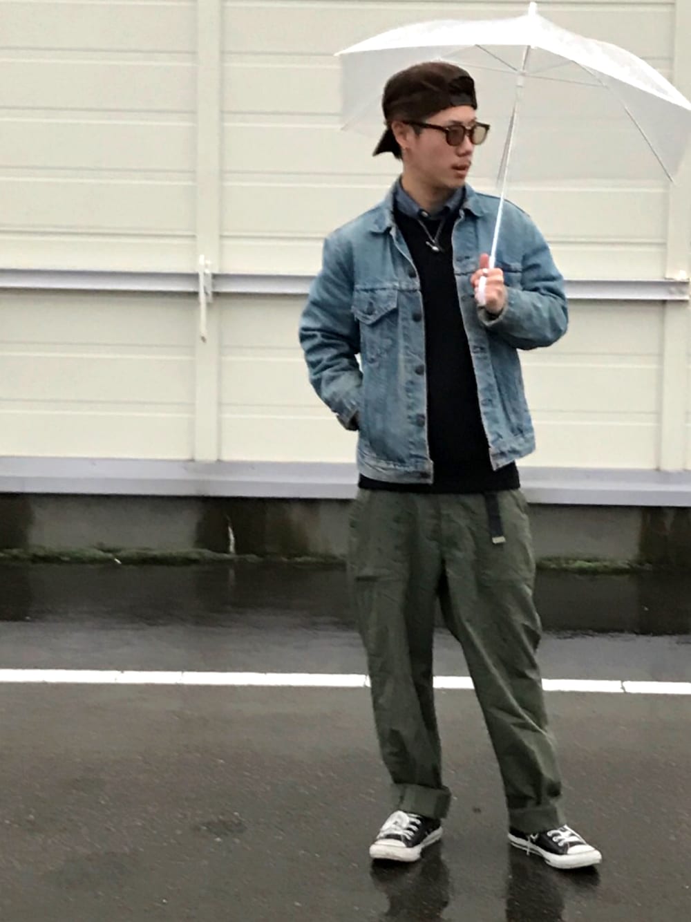「ルード、ジージャン」｜「RADIALLのアイテム（キャップ、ブラウン系）」を使った、Ryo7777さん（メンズ・168cm）の秋コーディネートの1枚目の写真