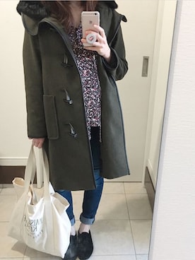 「NANO universe（ナノユニバース）のアイテム（ダッフルコート）」を使った、CHI♡さん（レディース・154cm）の春コーディネート