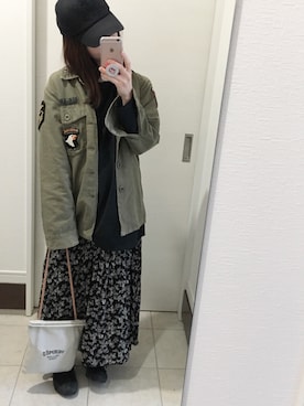「Lucien Pellat-Finet（ルシアンペラフィネ）のアイテム（キャップ）」を使った、CHI♡さん（レディース・154cm）の春コーディネート