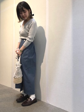 「平成最後のWEARISTAセンバツ」｜「アイテム（スカート）」を使った、百瀬彩華さん（レディース・158cm）の春コーディネート