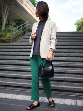 「ビジネス」｜「アイテム（その他シューズ）」を使った、matsui11594さん（レディース・164cm）の夏コーディネート