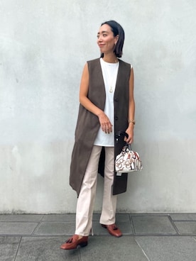 「green label relaxing（グリーンレーベルリラクシング）のアイテム（その他アウター）」を使った、matsui11594さん（レディース・164cm）の夏コーディネート