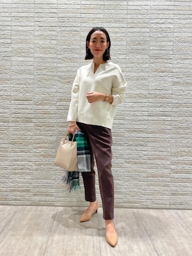 「ビジネス」｜「アイテム（ノーカラーコート）」を使った、matsui11594さん（レディース・164cm）の秋コーディネート