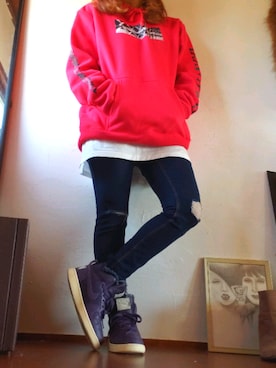「おさんぽスタイル」｜「アイテム（パンツ）」を使った、ひろぽぺさん（レディース・150cm）の春コーディネート