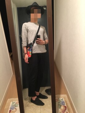 「7分袖」｜「アイテム（スリッポン）」を使った、火焔太鼓さん（メンズ・170cm）の夏コーディネート