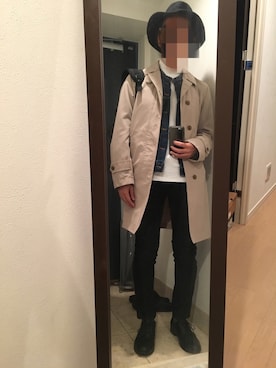 「Gジャン」｜「アイテム（ステンカラーコート）」を使った、火焔太鼓さん（メンズ・170cm）の秋コーディネート