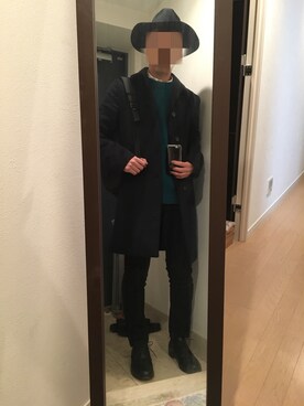 「417 EDIFICE（フォーワンセブンエディフィス）のアイテム（ステンカラーコート）」を使った、火焔太鼓さん（メンズ・170cm）の冬コーディネート
