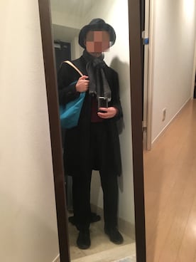 「テラコッタ」｜「アイテム（チェスターコート）」を使った、火焔太鼓さん（メンズ・170cm）の冬コーディネート