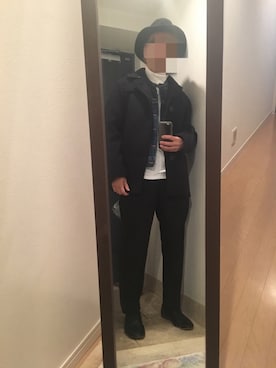 「ワイドテーパードパンツ」｜「アイテム（その他アウター）」を使った、火焔太鼓さん（メンズ・170cm）の冬コーディネート