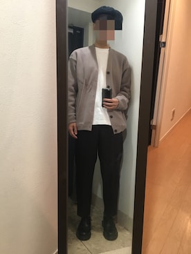 「UNIQLO U」｜「アイテム（キャスケット）」を使った、火焔太鼓さん（メンズ・170cm）の春コーディネート