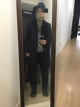 「417 EDIFICE（フォーワンセブンエディフィス）のアイテム（ステンカラーコート）」を使った、火焔太鼓さん（メンズ・170cm）の冬コーディネート