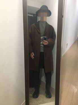「Steven Alan（スティーブンアラン）のアイテム（チェスターコート）」を使った、火焔太鼓さん（メンズ・170cm）の冬コーディネート