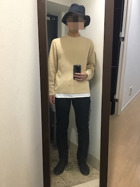 「curly」｜「アイテム（帽子）」を使った、火焔太鼓さん（メンズ・170cm）の春コーディネート