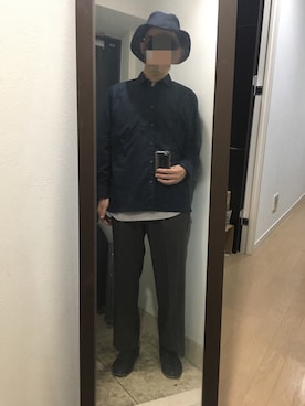 「curly」｜「アイテム（帽子）」を使った、火焔太鼓さん（メンズ・170cm）の春コーディネート