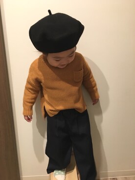 「VENCEEXCHANGE（ヴァンスエクスチェンジ）のアイテム（ハンチング/ベレー帽）」を使った、N2さん（キッズ・90cm）の冬コーディネート