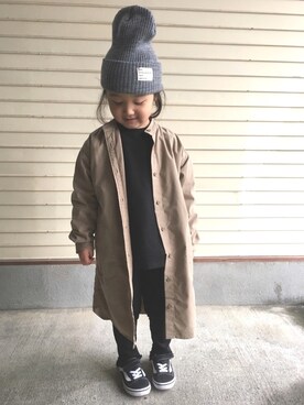 「AZUL by moussy（アズールバイマウジー）のアイテム（その他アウター）」を使った、N2さん（キッズ・100cm）の冬コーディネート
