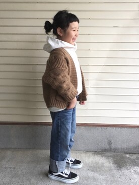 「アイテム（カーディガン/ボレロ）」を使った、N2さん（キッズ・110cm）の春コーディネート