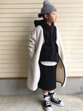 「ハイカット」｜「アイテム（ジャケット/アウター）」を使った、N2さん（キッズ・120cm）の冬コーディネート