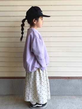 「アイテム（スウェット）」を使った、N2さん（キッズ・100cm）の春コーディネート