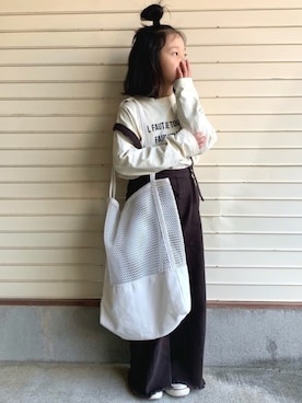 「classicalelf（クラシカルエルフ）のアイテム（バッグ）」を使った、N2さん（キッズ・120cm）の冬コーディネート