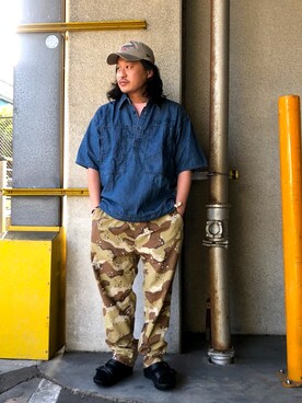 「AVIREX（アヴィレックス）のアイテム（サンダル）」を使った、Ryousukeさん（メンズ・173cm）の春コーディネート