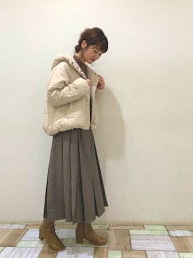 「POU DOU DOU（プードゥドゥ）のアイテム（ブルゾン）」を使った、kondoさん（レディース・156cm）の秋コーディネート
