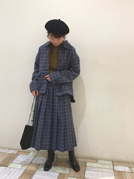 「POU DOU DOU（プードゥドゥ）のアイテム（ブルゾン）」を使った、kondoさん（レディース・156cm）の冬コーディネート