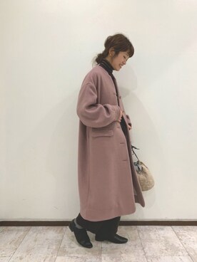 「POU DOU DOU（プードゥドゥ）のアイテム（その他アウター）」を使った、kondoさん（レディース・156cm）の秋コーディネート