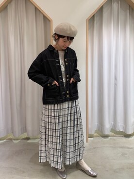 「POU DOU DOU（プードゥドゥ）のアイテム（ジャケット/アウター）」を使った、kondoさん（レディース・156cm）の春コーディネート