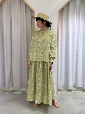 「POU DOU DOU（プードゥドゥ）のアイテム（シャツ/ブラウス）」を使った、kondoさん（レディース・156cm）の春コーディネート