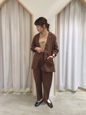 「POU DOU DOU（プードゥドゥ）のアイテム（ブルゾン）」を使った、kondoさん（レディース・156cm）の春コーディネート