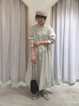 「アイテム（ワンピース/ドレス、グリーン系）」を使った、kondoさん（レディース・156cm）の春コーディネート