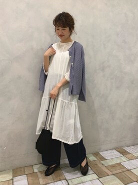 「透かし編みニット」｜kondoさん（レディース・156cm）の春コーディネート