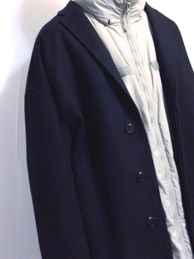 「LAD MUSICIAN（ラッドミュージシャン）のアイテム（チェスターコート）」を使った、はまさん（メンズ・175cm）の冬コーディネート