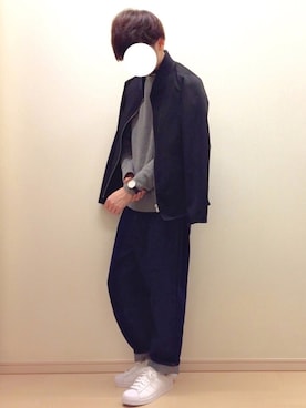 「SENSE OF PLACE by URBAN RESEARCH（センスオブプレイスバイアーバンリサーチ）のアイテム（MA-1）」を使った、Mochiさん（メンズ・172cm）の冬コーディネート