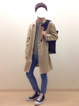 「International Gallery BEAMS（インターナショナルギャラリービームス）のアイテム（ステンカラーコート）」を使った、Mochiさん（メンズ・172cm）の冬コーディネート