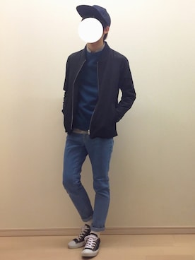 「SENSE OF PLACE by URBAN RESEARCH（センスオブプレイスバイアーバンリサーチ）のアイテム（MA-1）」を使った、Mochiさん（メンズ・172cm）の春コーディネート