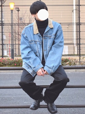 「ORVIS（オービス）のアイテム」を使った、Mochiさん（メンズ・172cm）の冬コーディネート