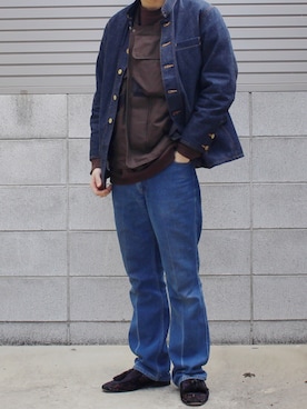 「BASISBROEK（バシスブルック）のアイテム（トップス）」を使った、Mochiさん（メンズ・172cm）の冬コーディネート