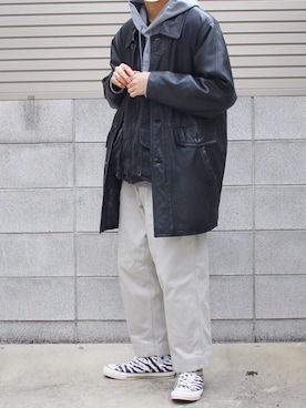 「Journal Standard TRISECT（トライセクト）のアイテム（パーカー）」を使った、Mochiさん（メンズ・172cm）の冬コーディネート