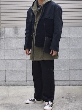 「EEL（イール）のアイテム（ジャケット/アウター）」を使った、Mochiさん（メンズ・172cm）の冬コーディネート