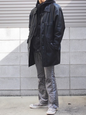 「シルバー」｜「アイテム（ブルゾン）」を使った、Mochiさん（メンズ・172cm）の冬コーディネート
